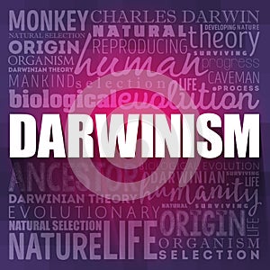 Darwinism word cloud collage, education concept background