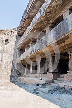 Das Avatara (Ten Incarnations of Vishnu) Cave in Ellora, Maharasthra state, Ind photo