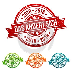 Das ÃÂ¤ndert sich 2018 Stempel in verschiedenen Farben.