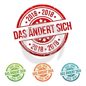 Das ÃÂ¤ndert sich 2018 Stempel in verschiedenen Farben. photo