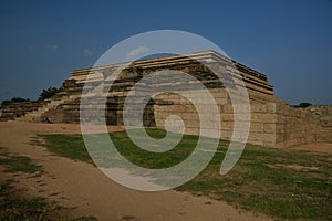 Dasara Dibba or the Mahanavami Dibba, a beautiful stone platform located within the Royal Enclosure of Hampi Karnataka, India