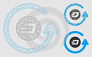 Dash Chargeback Vector Mesh Wire Frame Model and Triangle Mosaic Icon