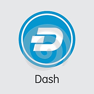 Dash Coin - Cryptocurrency Logo.