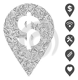 Dash Collage Dollar Map Marker Icon