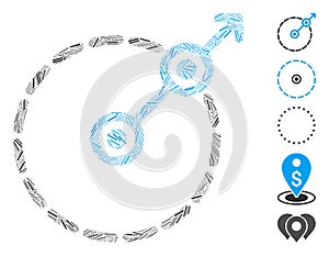 Dash Collage Round Area Exit Icon