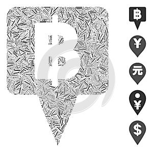 Dash Collage Thai Baht Map Pointer Icon