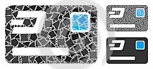 Dash credit card Mosaic Icon of Bumpy Items