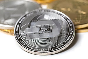 Dash crypto coin in front of others