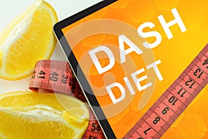 Dash diet on tablet.