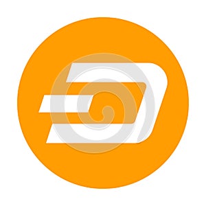 Dash icon for internet money. Crypto currency symbol. Blockchain based secure cryptocurrency. Vector