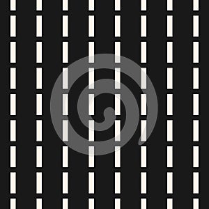 Dash line pattern. Vector black and white seamless texture with parallel lines