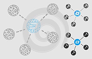 Dash Mining Network Vector Mesh Network Model and Triangle Mosaic Icon