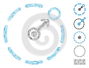 Dash Mosaic Circular Area Border Icon