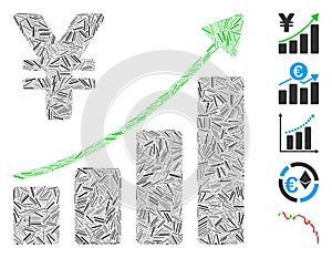 Dash Mosaic Yen Growth Trend Icon