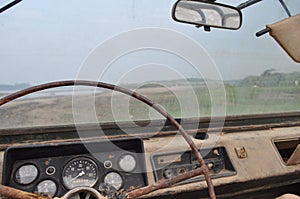 The Dashboard of an Abandoned Jeep in Vietnam