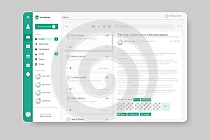 Dashboard admin panel vector design template with flat style. can used for marketing email