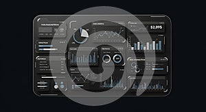 Modern Dark Mode Data Analytics Dashboard UI