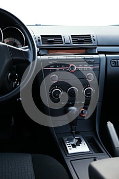 Dashboard of a car closeup