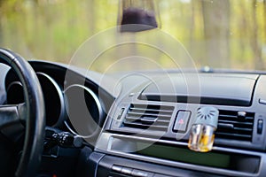 Dashboard - car interior, made with gradient mesh