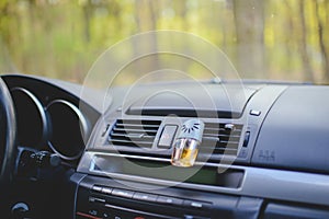 Dashboard - car interior, made with gradient mesh