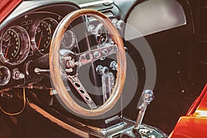 Dashboard of a classic car