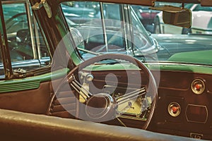 Dashboard of a classic car