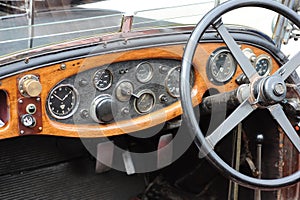 Dashboard of classic car