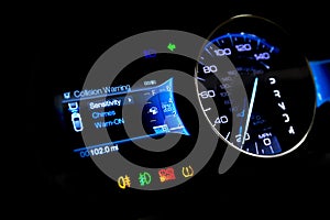 Dashboard and digital display - mileage, fuel consumption, speed photo