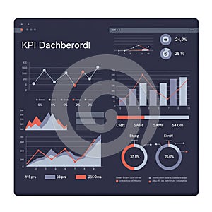 Dashboard displaying various charts and graphs, including line and bar graphs,