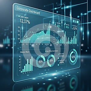 Dashboard displaying various data visualizations including line