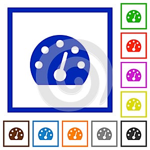 Dashboard flat framed icons