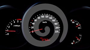 Dashboard highlighted in the dark.