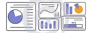 Dashboard icon. Ui interface with charts graphs and data analytics