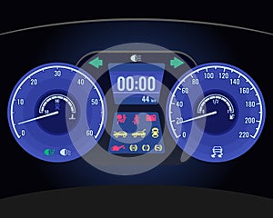 Dashboard instrument control panel or fascia realistic vector