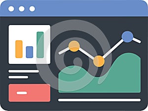 Dashboard Interface with Charts Data Presentation Illustration Analytics Report