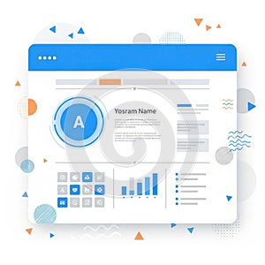 Dashboard interface design isolated on white background