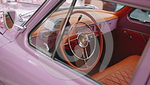 Dashboard panel of retro car