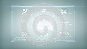 Dashboard smartcar interface on a background 3d rendering