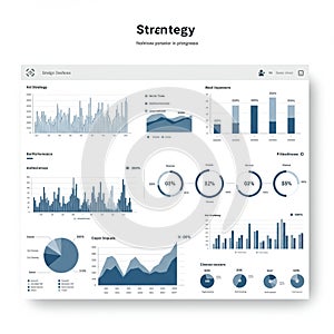 Dashboard-style chart layout displaying various data visualizations like bar graphs,