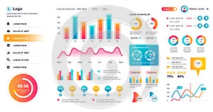 Dashboard UI. Admin panel vector design