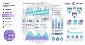 Dashboard UI. Admin panel vector design