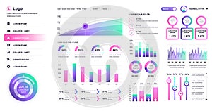 Dashboard UI. Admin panel vector design