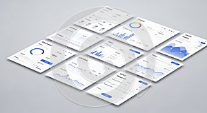 Dashboard ui design showcasing analytics, charts, and data visualization on screens
