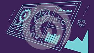 Dashboard UI interface, data analytics and business monitoring design vector design Generative AI