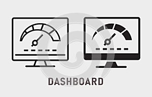 Dashboarding visualization icon on white background. Vector illustration.