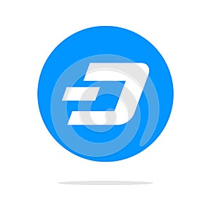 Dashcoin icon. Vector illustration style is a flat iconic dashcoin symbol with blue color variants. Designed for web and software