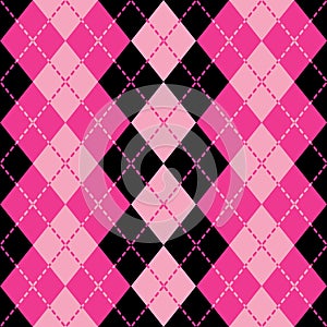 Dashed Argyle Pattern in Pink and Black photo