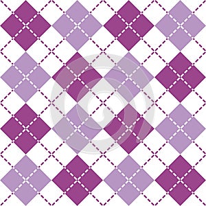 Dashed Argyle Pattern in Purple and White