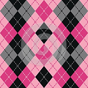 Dashed Argyle in Pink