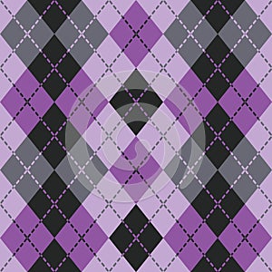 Dashed Argyle in Purple and Black